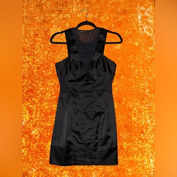 All Saints | Dresses | Allsaints Satin And Mesh Cutout Mini Dress | Poshmark